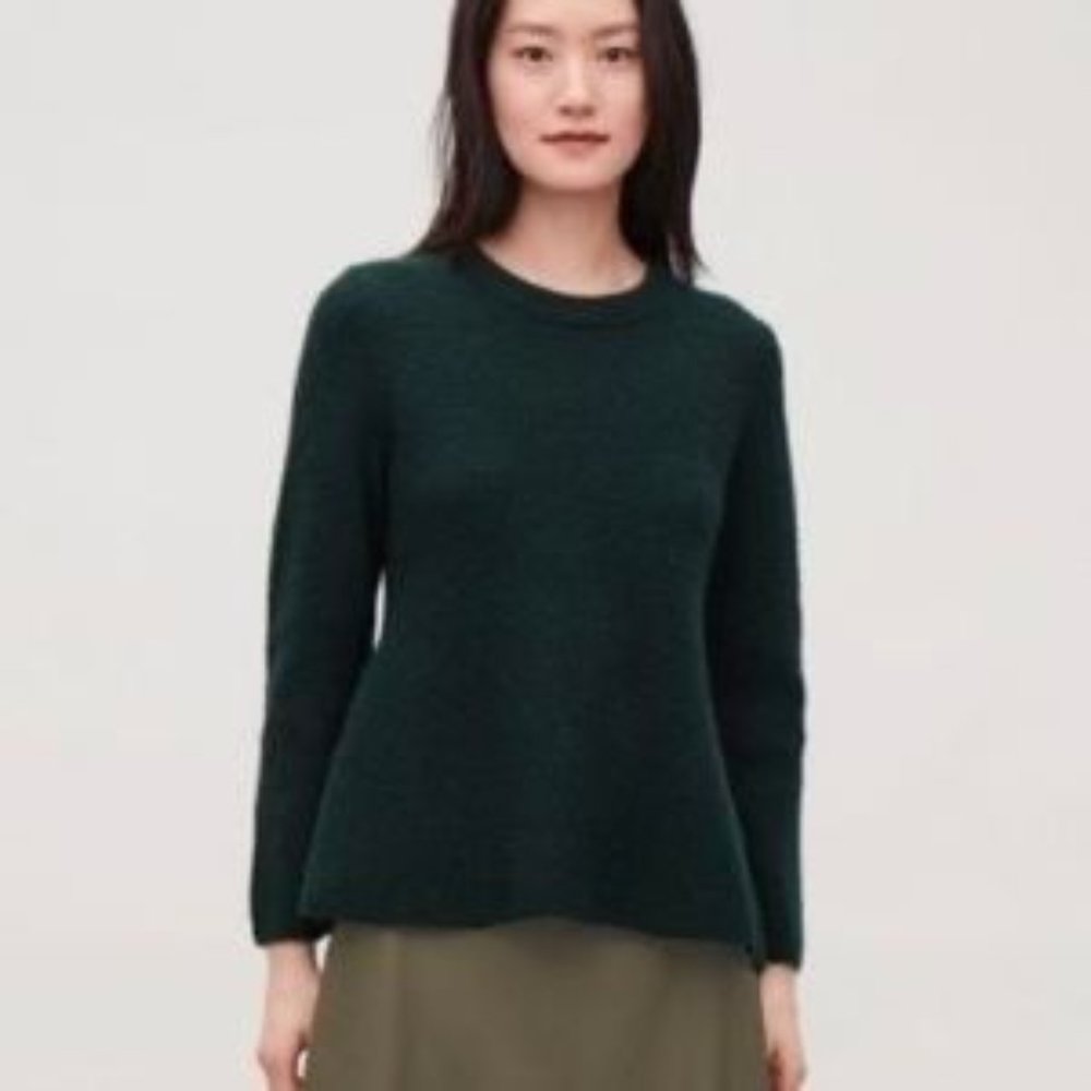 COS Peplum Waisted Cotton Wool Jumper Sweater S